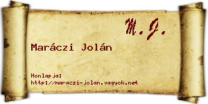 Maráczi Jolán névjegykártya