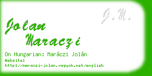 jolan maraczi business card